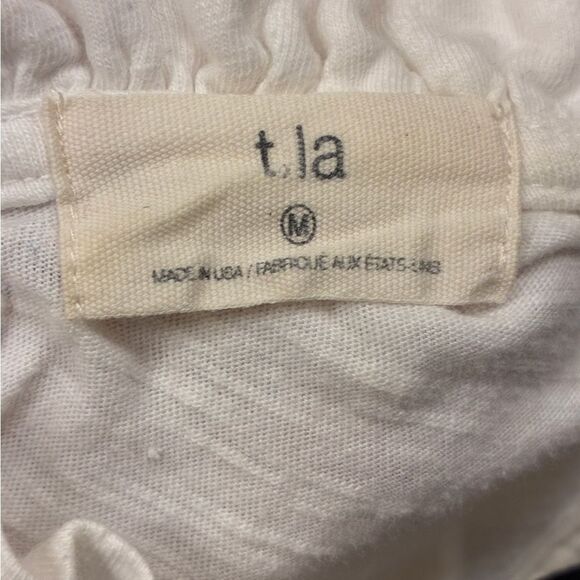 ANTHROPOLOGIE T.LA Sleeveless Ruffle Neck Top White Women’s Size Medium - Picture 4 of 6